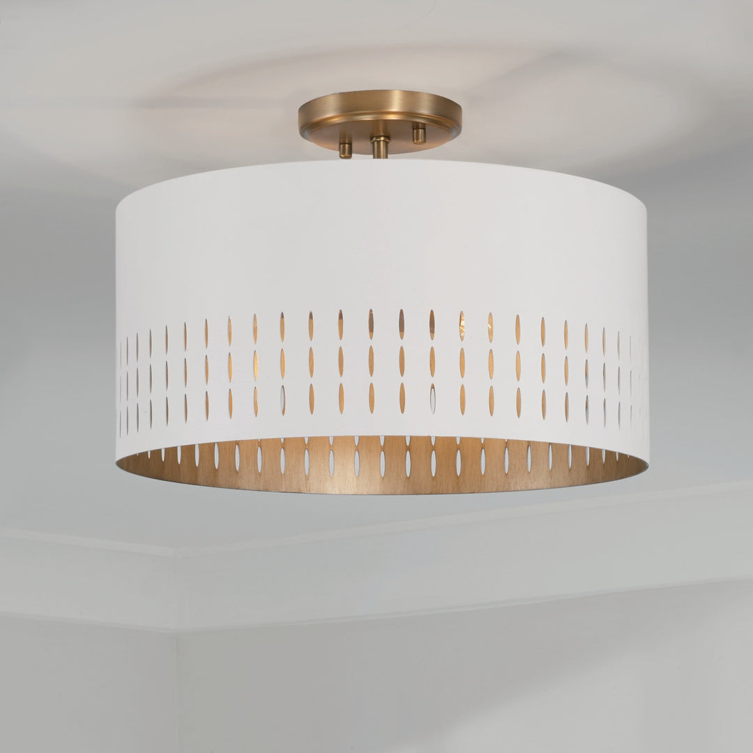 Capital Dash 250231AW Ceiling Light - Aged Brass and White