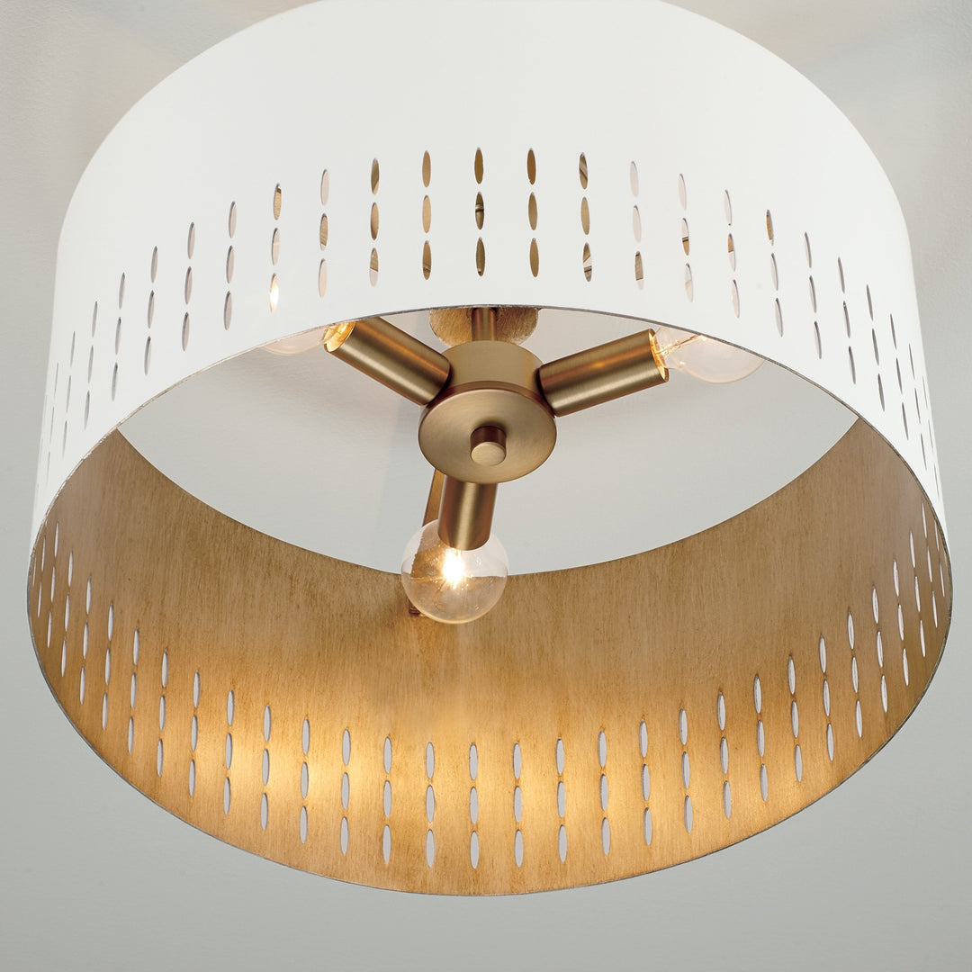 Capital Dash 250231AW Ceiling Light - Aged Brass and White