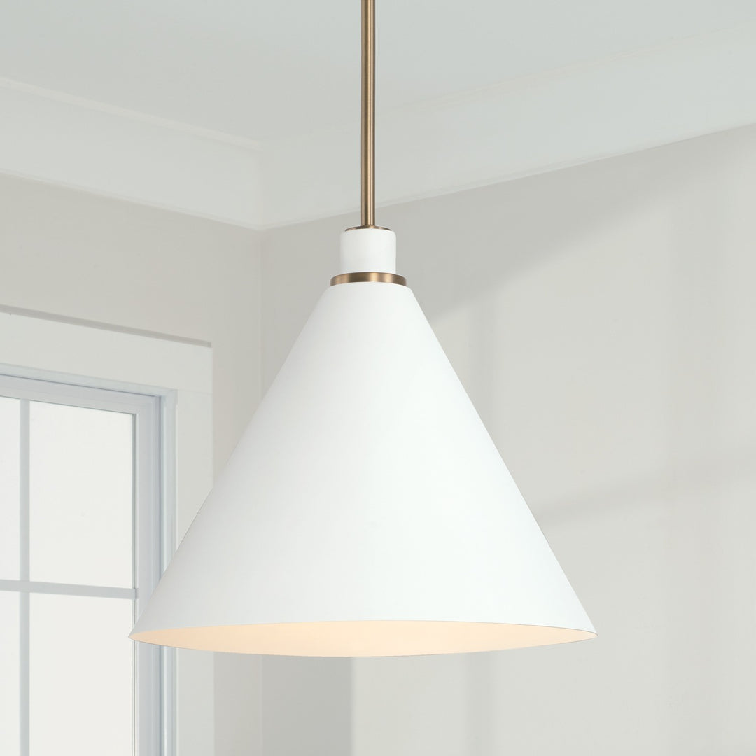 Capital Bradley 350112AW Pendant Light - Aged Brass and White