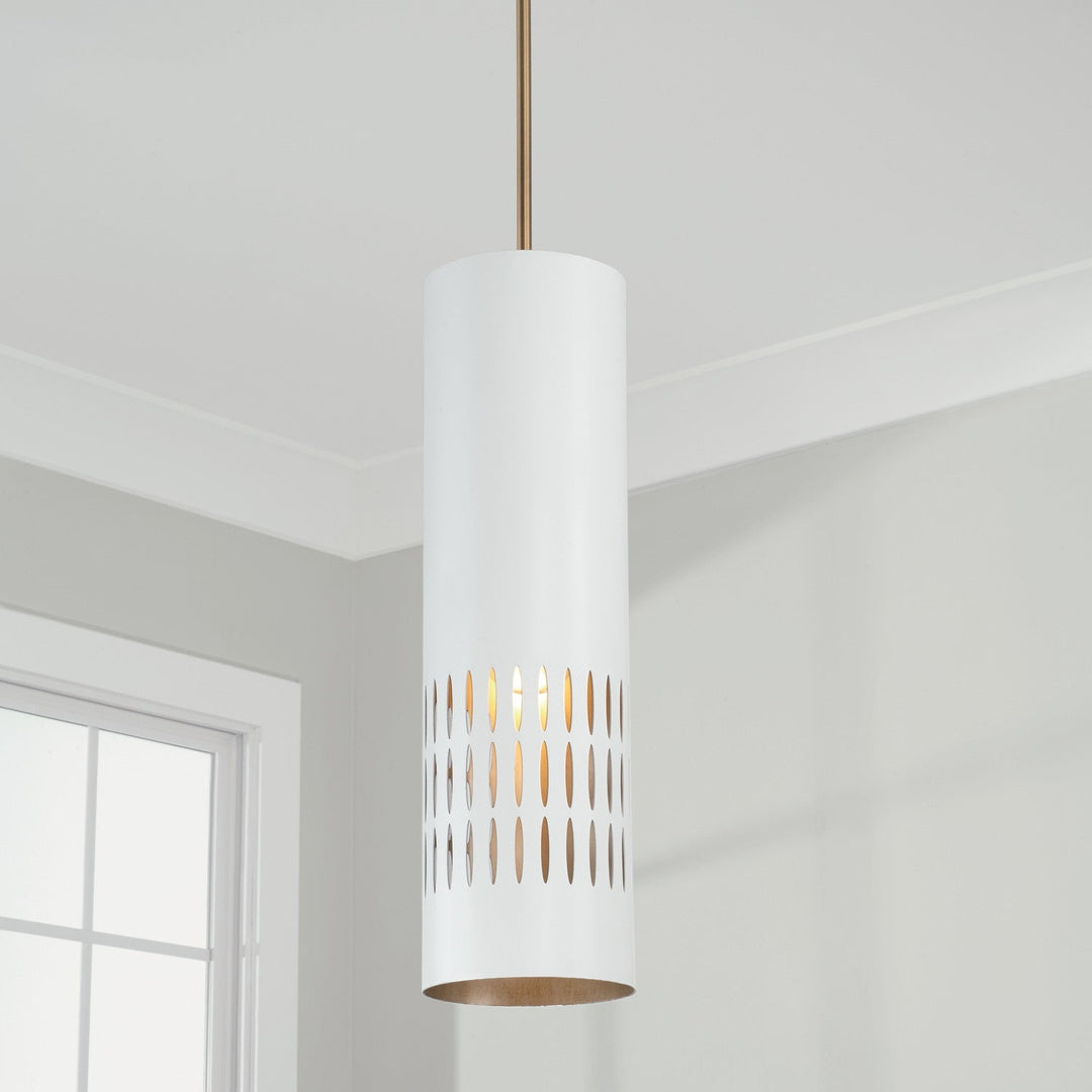 Capital Dash 350211AW Pendant Light - Aged Brass and White