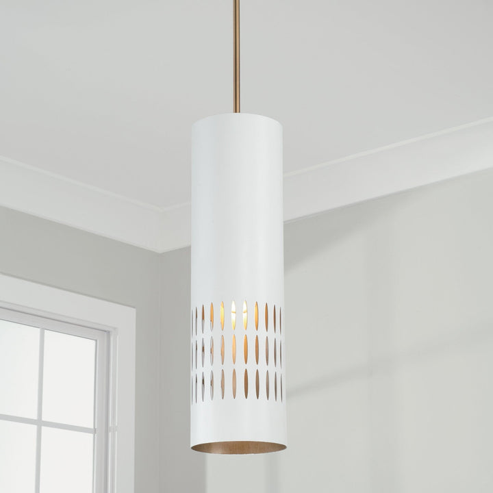 Capital Dash 350211AW Pendant Light - Aged Brass and White