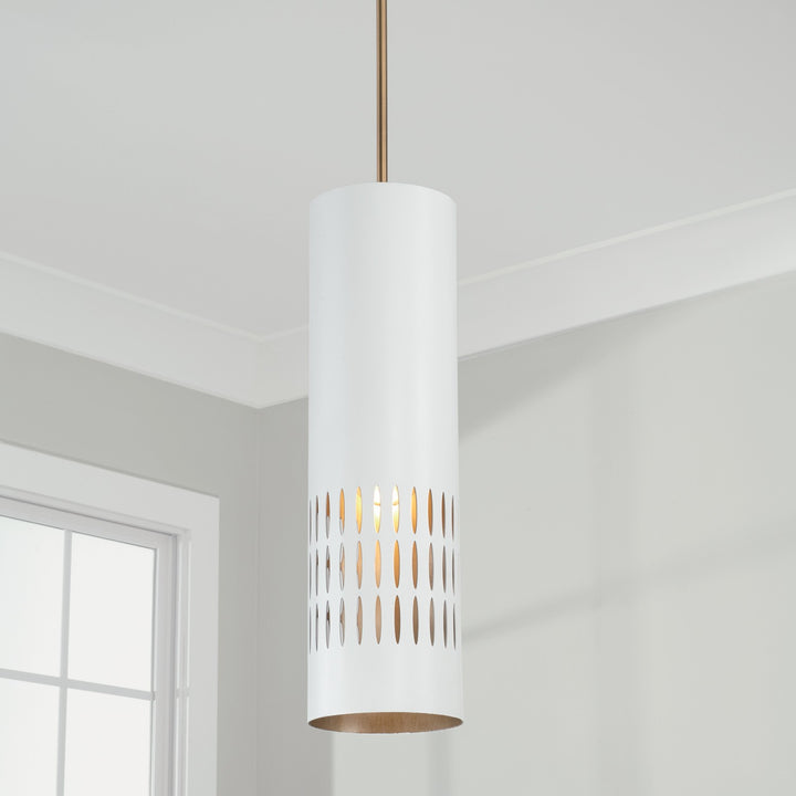 Capital Dash 350211AW Pendant Light - Aged Brass and White