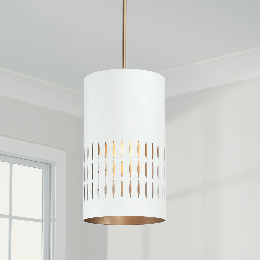 Capital Dash 350212AW Pendant Light - Aged Brass and White
