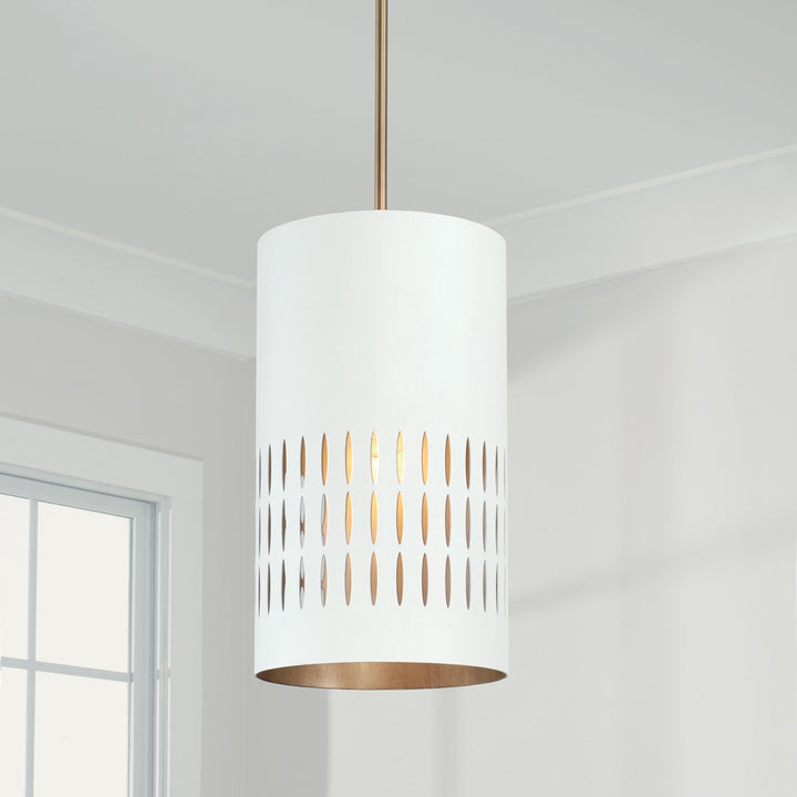 Capital Dash 350212AW Pendant Light - Aged Brass and White