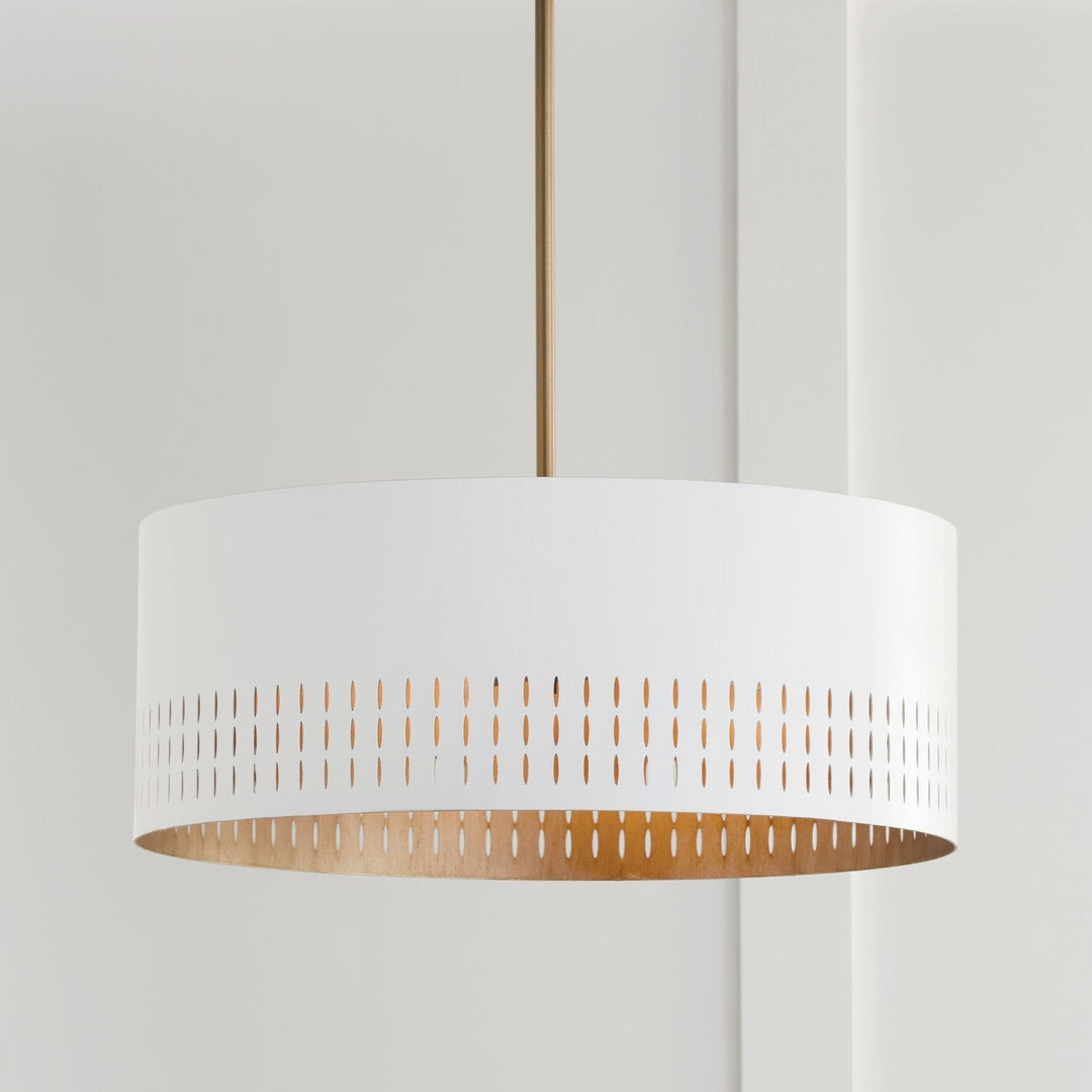 Capital Dash 350233AW Pendant Light - Aged Brass and White