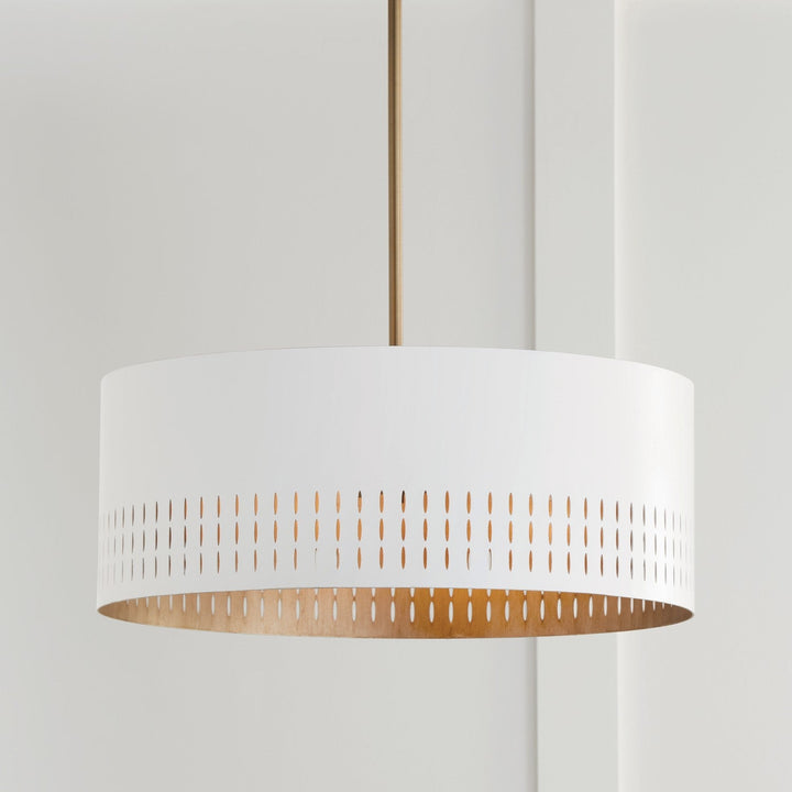 Capital Dash 350233AW Pendant Light - Aged Brass and White