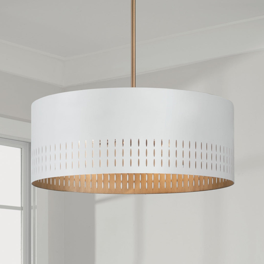 Capital Dash 350233AW Pendant Light - Aged Brass and White