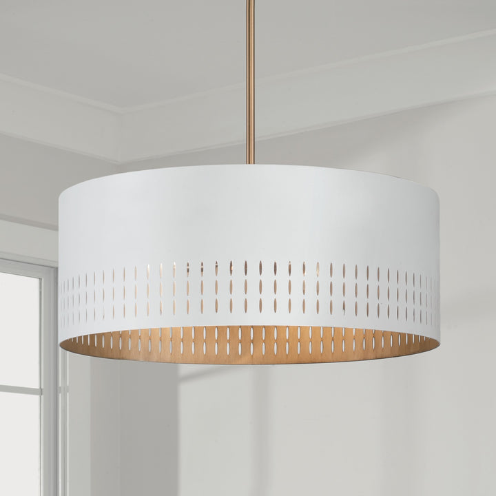 Capital Dash 350233AW Pendant Light - Aged Brass and White