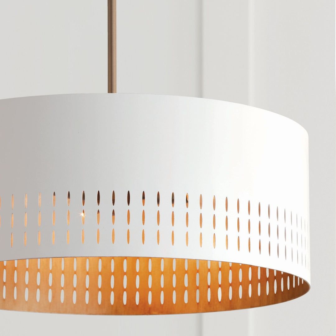 Capital Dash 350233AW Pendant Light - Aged Brass and White