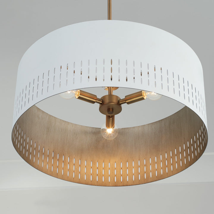 Capital Dash 350233AW Pendant Light - Aged Brass and White