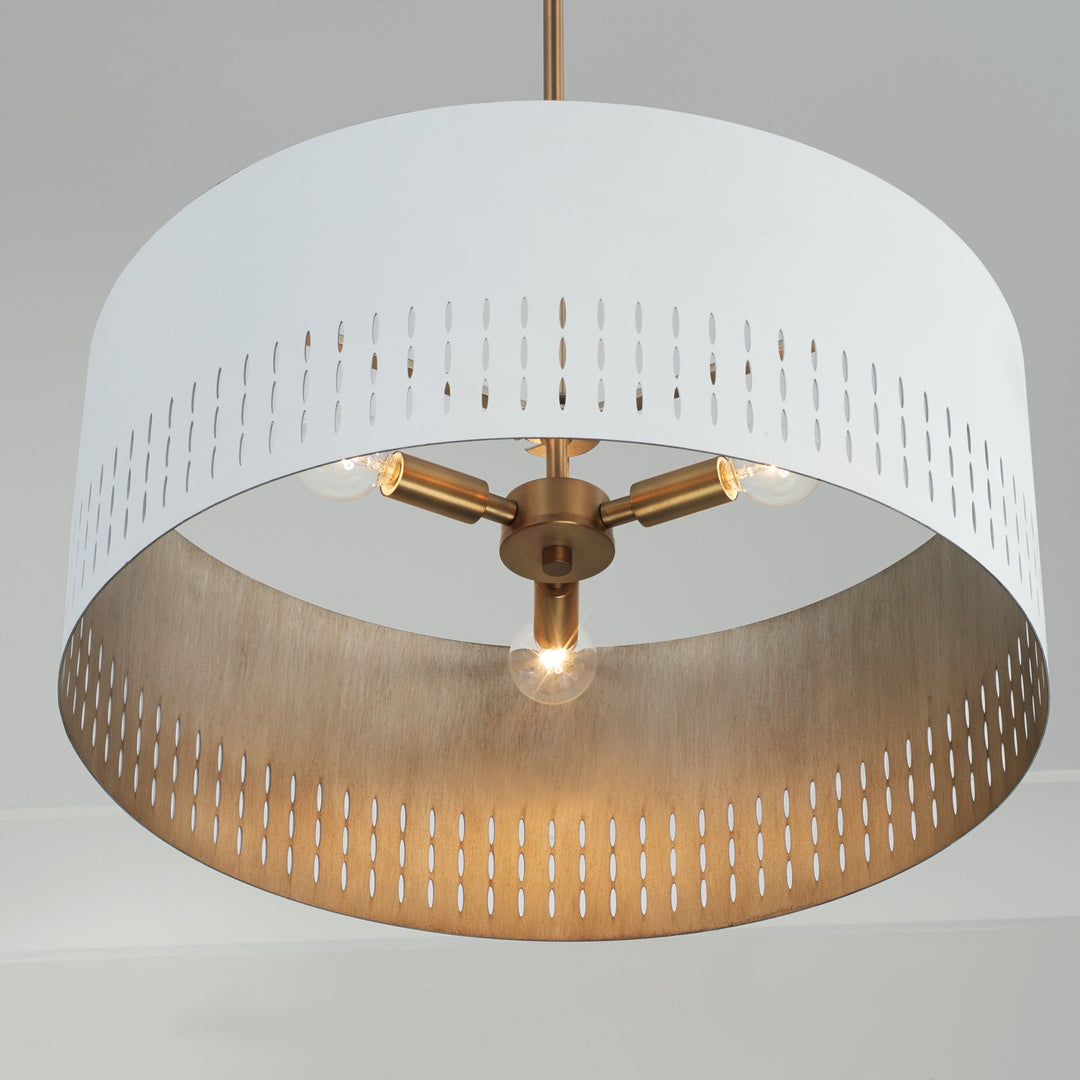 Capital Dash 350233AW Pendant Light - Aged Brass and White