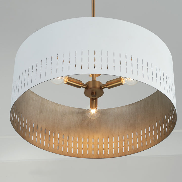 Capital Dash 350233AW Pendant Light - Aged Brass and White