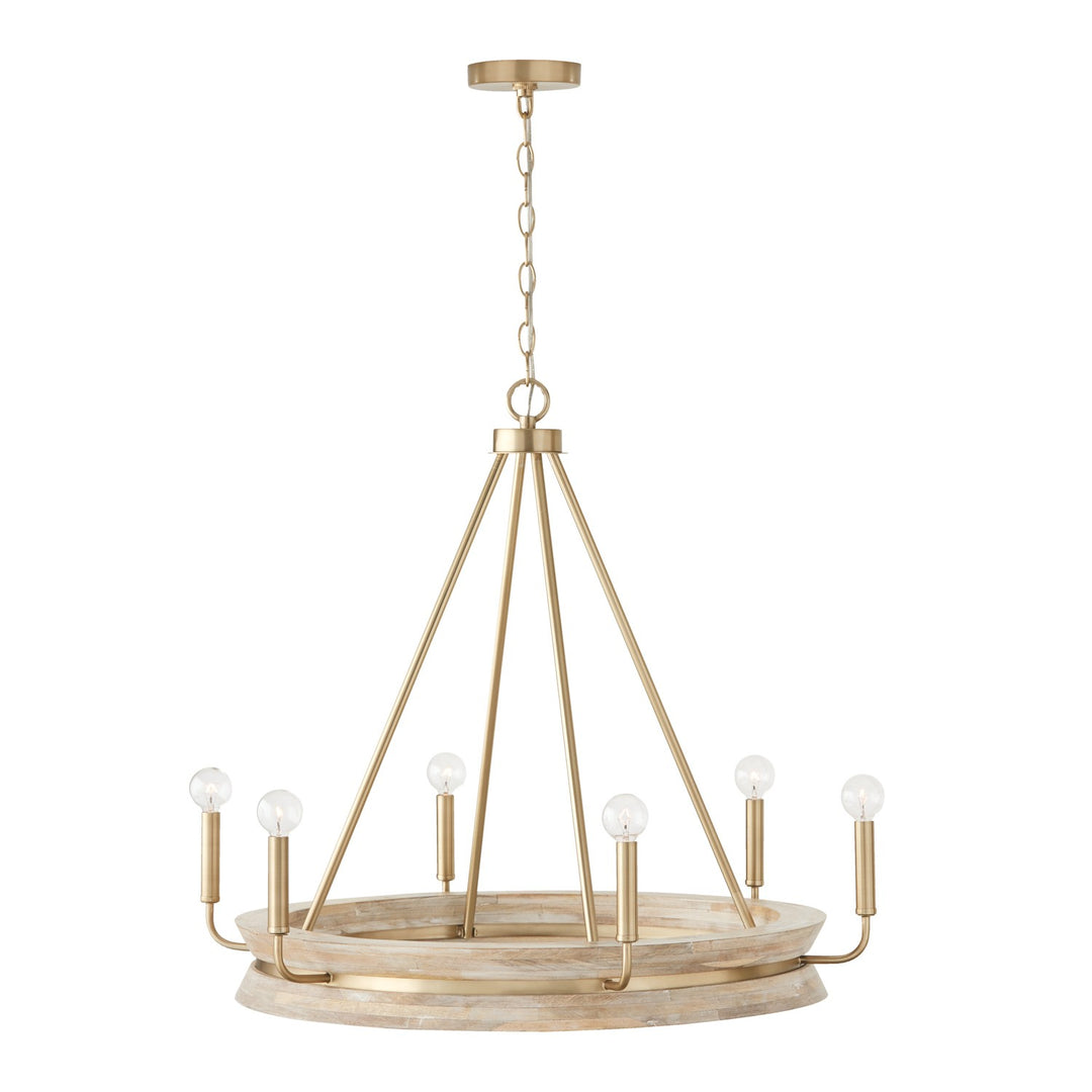 Capital Finn 447361WS Chandelier Light - White Wash and Matte Brass