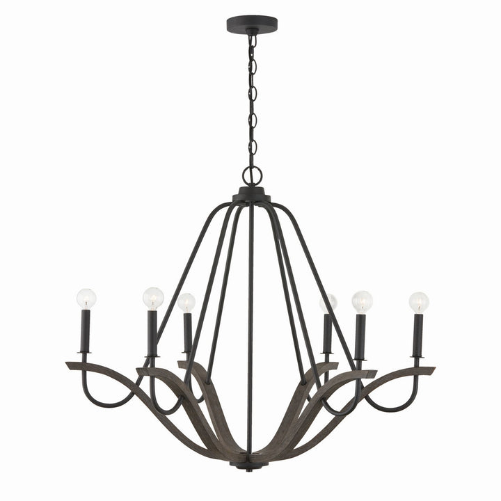 Capital Clive 447661CK Chandelier Light - Carbon Grey and Black Iron