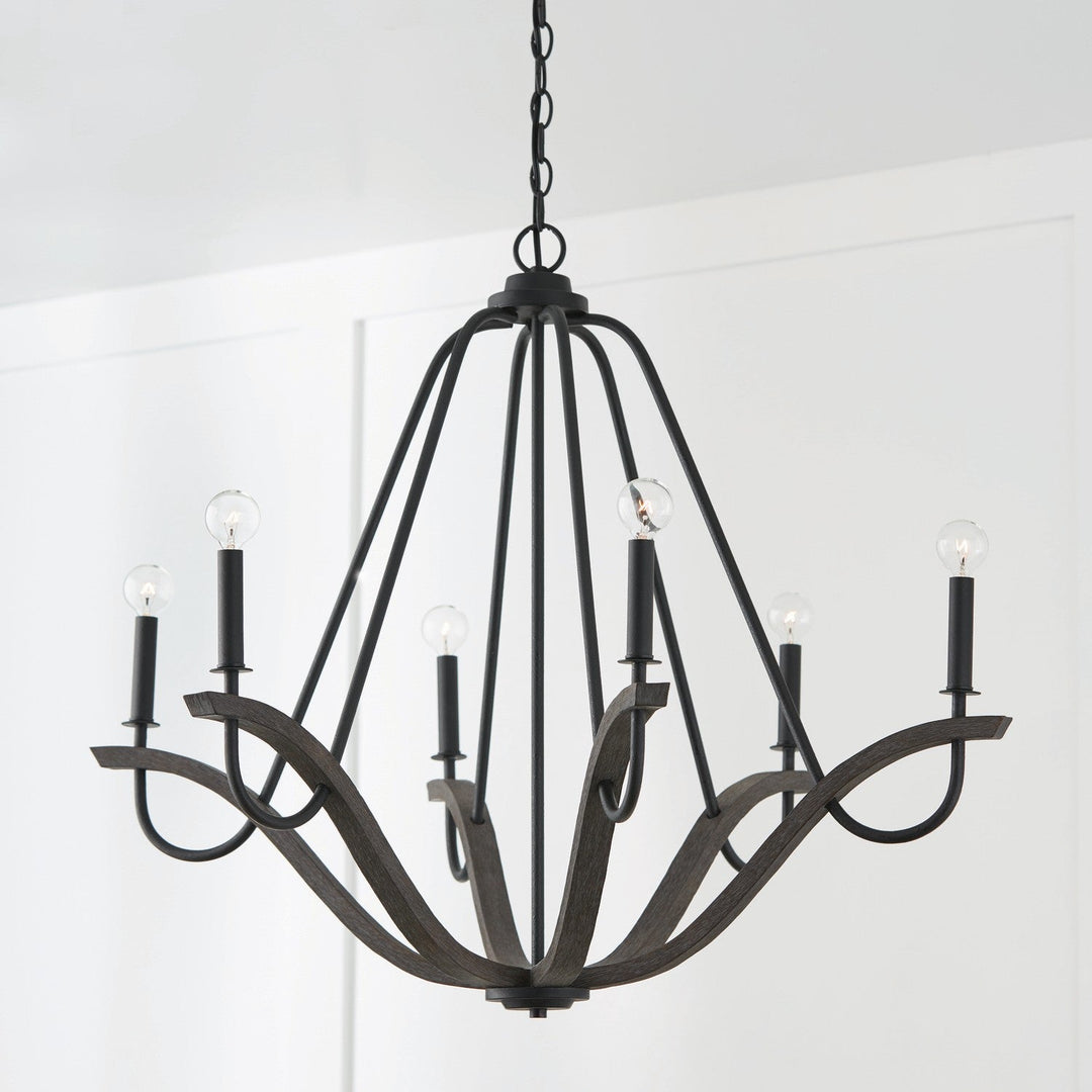 Capital Clive 447661CK Chandelier Light - Carbon Grey and Black Iron