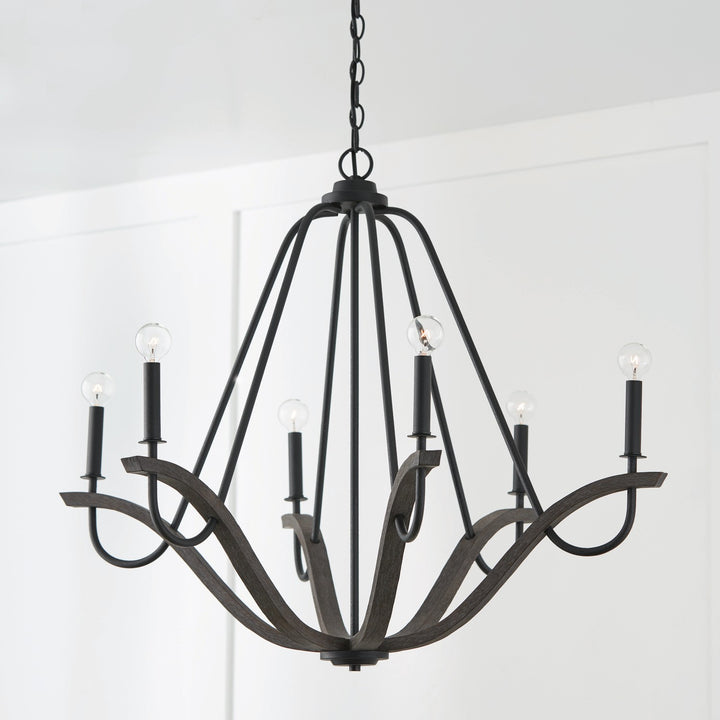 Capital Clive 447661CK Chandelier Light - Carbon Grey and Black Iron