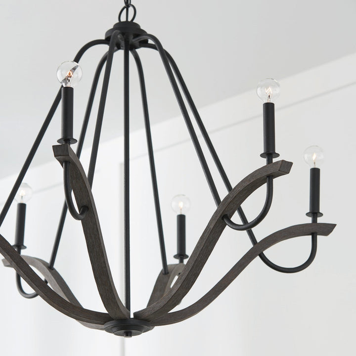 Capital Clive 447661CK Chandelier Light - Carbon Grey and Black Iron