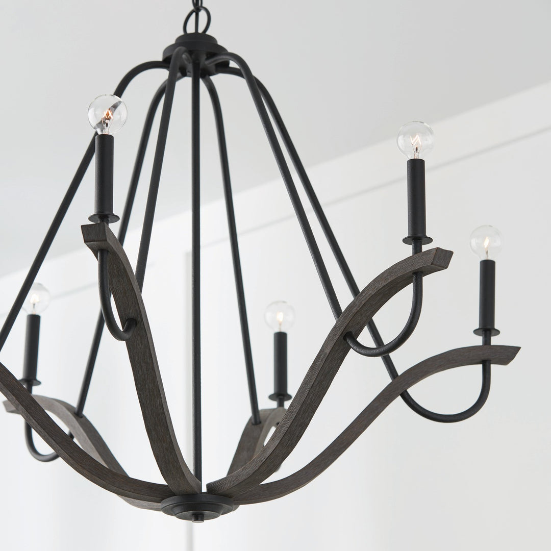 Capital Clive 447661CK Chandelier Light - Carbon Grey and Black Iron