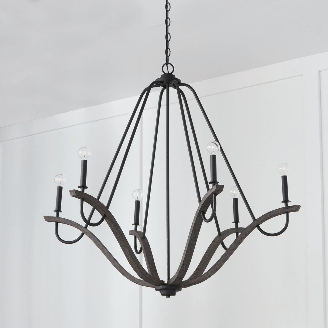 Capital Clive 447662CK Chandelier Light - Carbon Grey and Black Iron