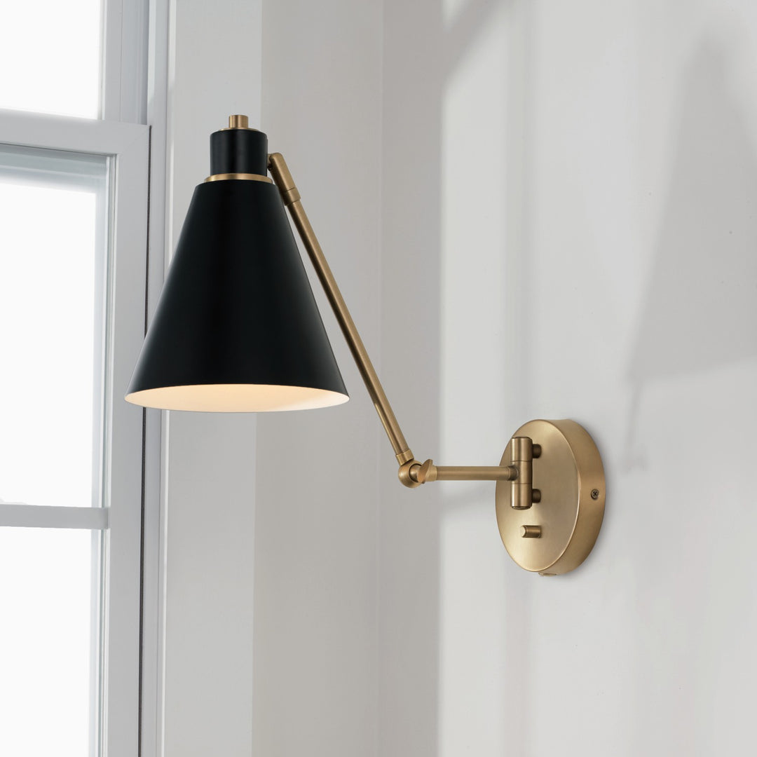 Capital Lighting 650111AB  Bradley Lamp Aged Brass And Black