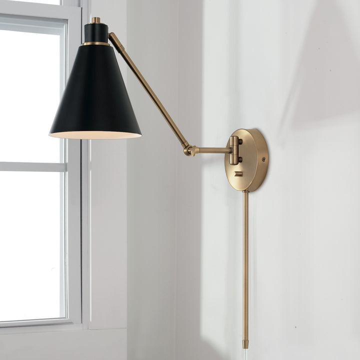 Capital Lighting 650111AB  Bradley Lamp Aged Brass And Black