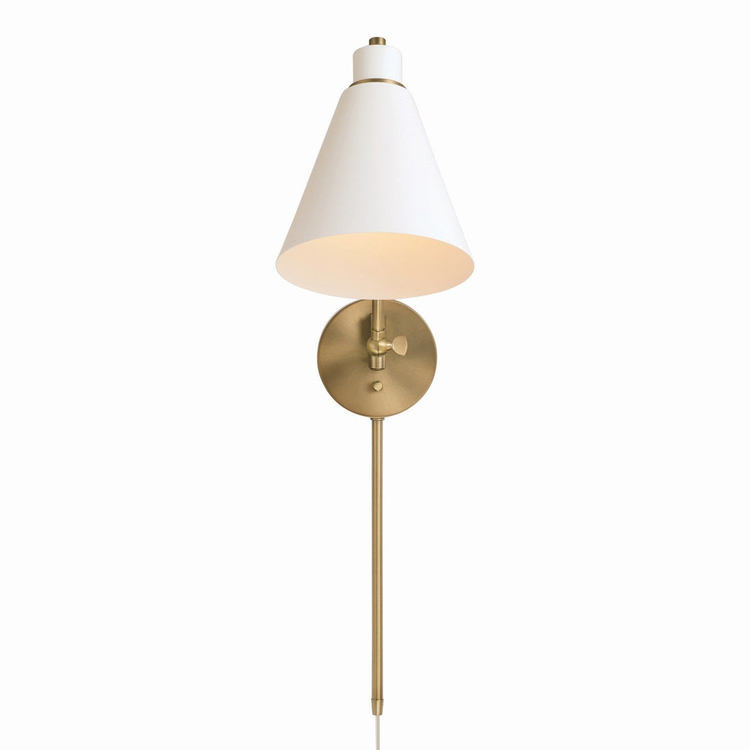 Capital Lighting 650111AW  Bradley Lamp Aged Brass And White