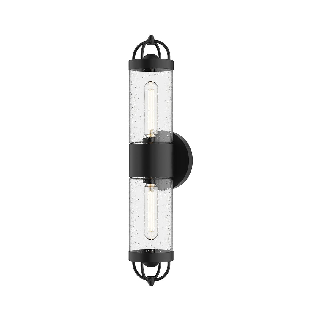 Alora Mood lancaster EW461102BKCB Wall Light - Black/Clear Bubble Glass