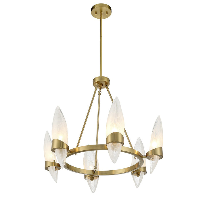 Savoy House Nouvel 1-5500-6-322 Chandelier Light - Warm Brass