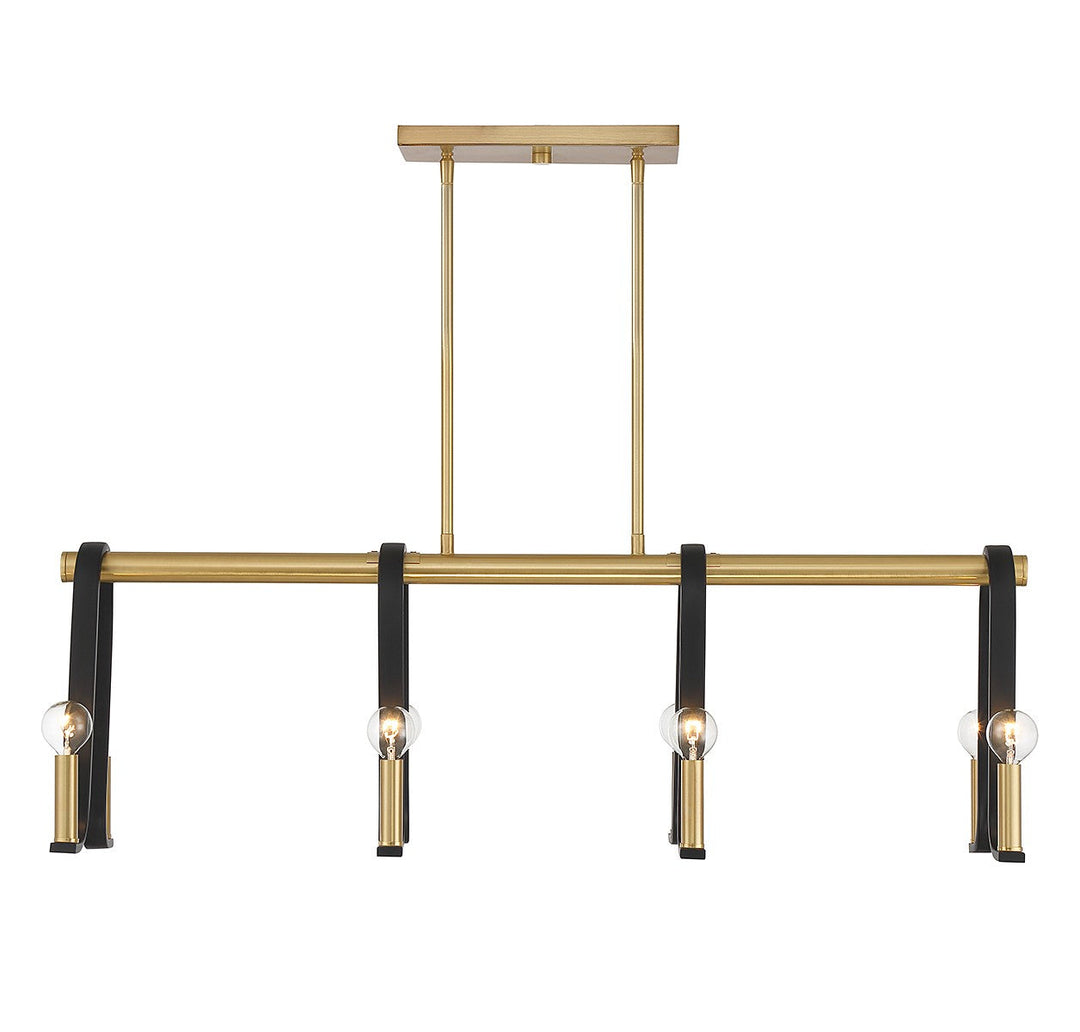 Savoy House Archway 1-5533-8-143 Pendant Light - Matte Black with Warm Brass
