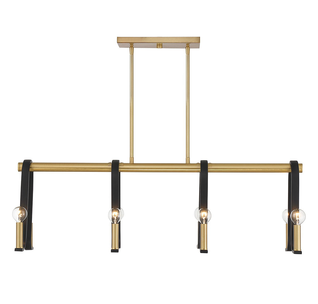 Savoy House Archway 1-5533-8-143 Pendant Light - Matte Black with Warm Brass