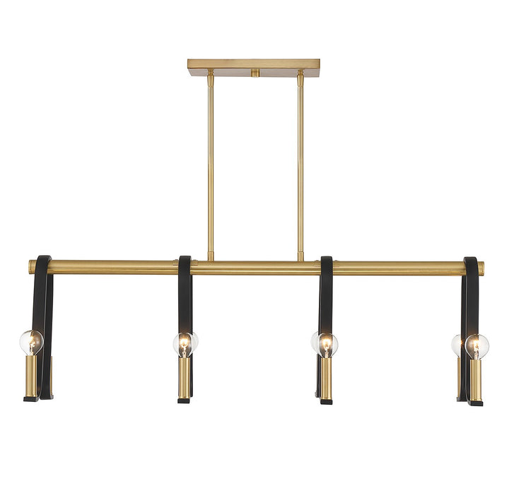 Savoy House Archway 1-5533-8-143 Pendant Light - Matte Black with Warm Brass