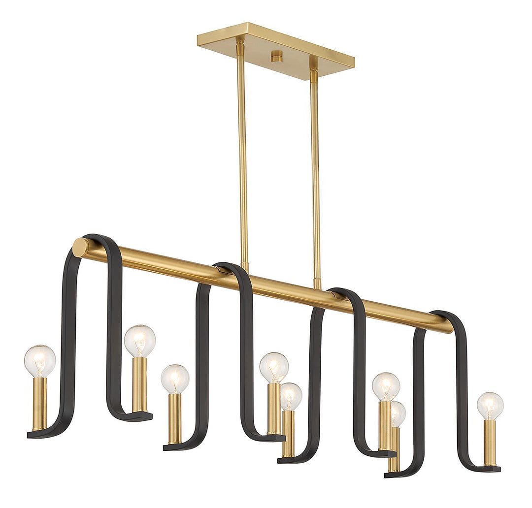 Savoy House Archway 1-5533-8-143 Pendant Light - Matte Black with Warm Brass