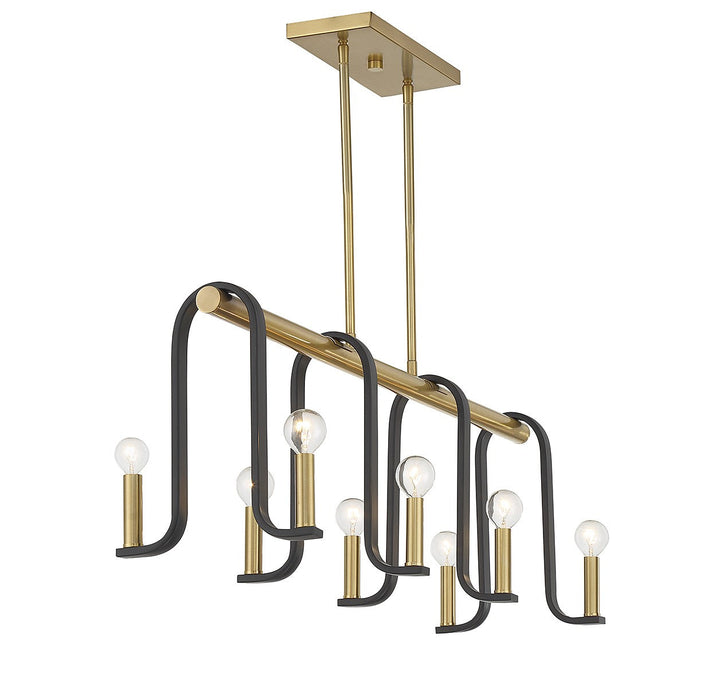 Savoy House Archway 1-5533-8-143 Pendant Light - Matte Black with Warm Brass