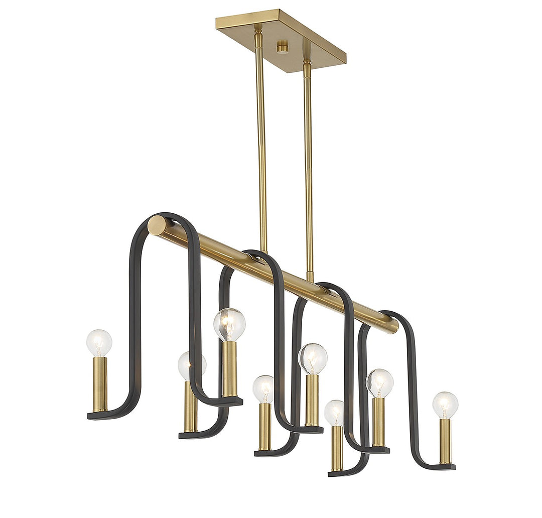 Savoy House Archway 1-5533-8-143 Pendant Light - Matte Black with Warm Brass