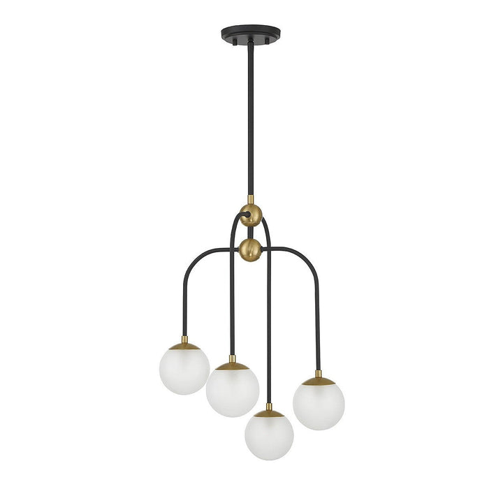 Savoy House Couplet 1-6697-4-143 Chandelier Light - Matte Black with Warm Brass