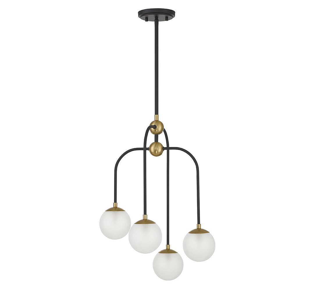 Savoy House Couplet 1-6697-4-143 Chandelier Light - Matte Black with Warm Brass