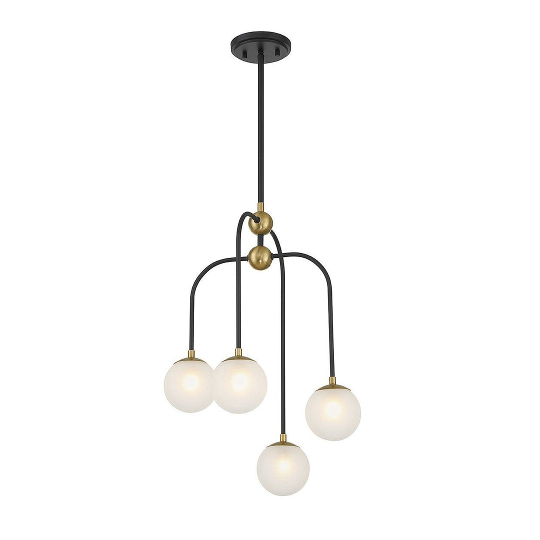 Savoy House Couplet 1-6697-4-143 Chandelier Light - Matte Black with Warm Brass
