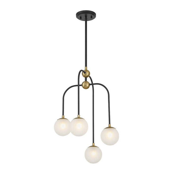 Savoy House Couplet 1-6697-4-143 Chandelier Light - Matte Black with Warm Brass