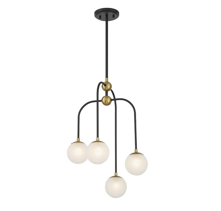 Savoy House Couplet 1-6697-4-143 Chandelier Light - Matte Black with Warm Brass