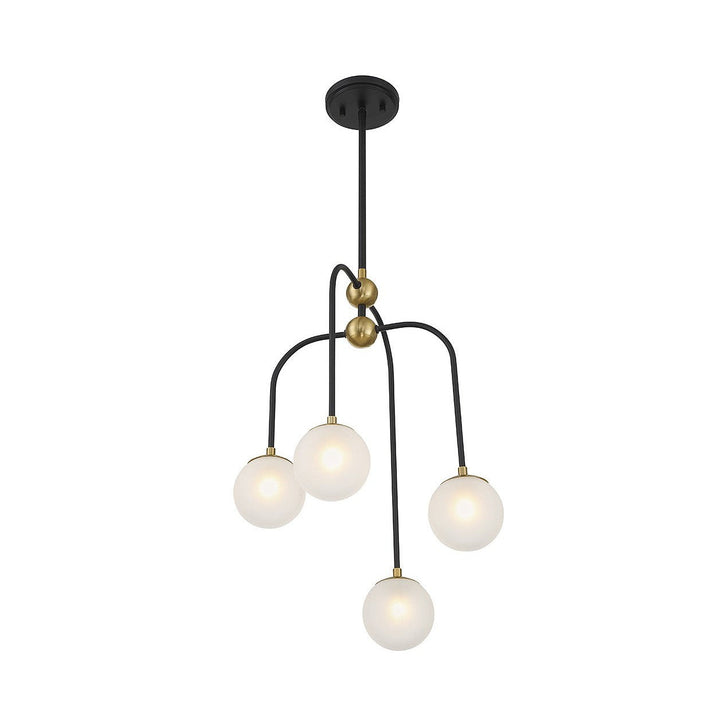 Savoy House Couplet 1-6697-4-143 Chandelier Light - Matte Black with Warm Brass