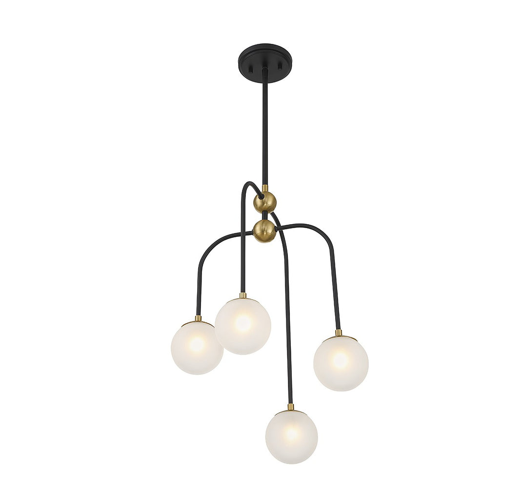 Savoy House Couplet 1-6697-4-143 Chandelier Light - Matte Black with Warm Brass