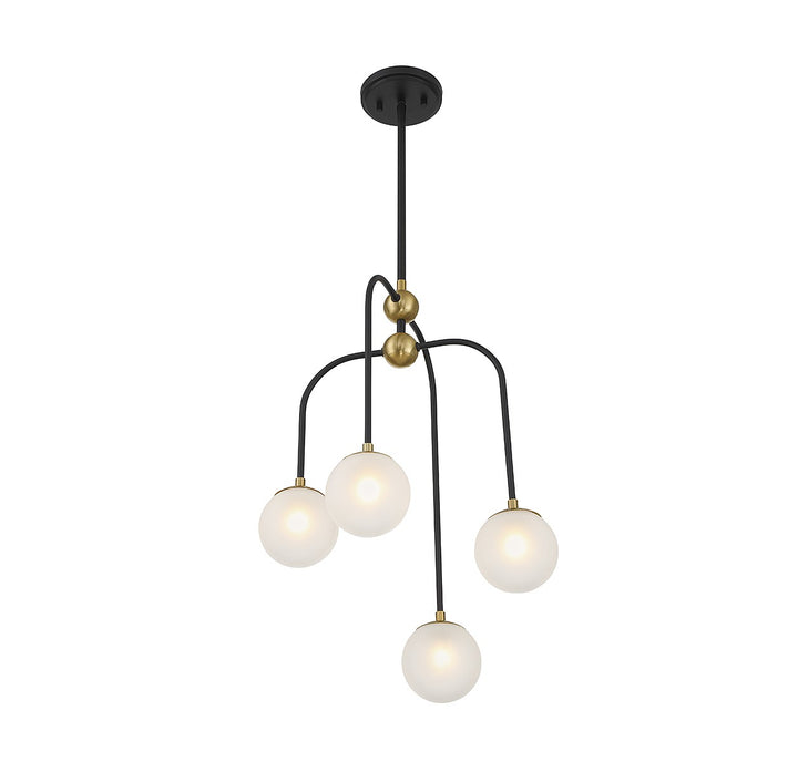 Savoy House Couplet 1-6697-4-143 Chandelier Light - Matte Black with Warm Brass