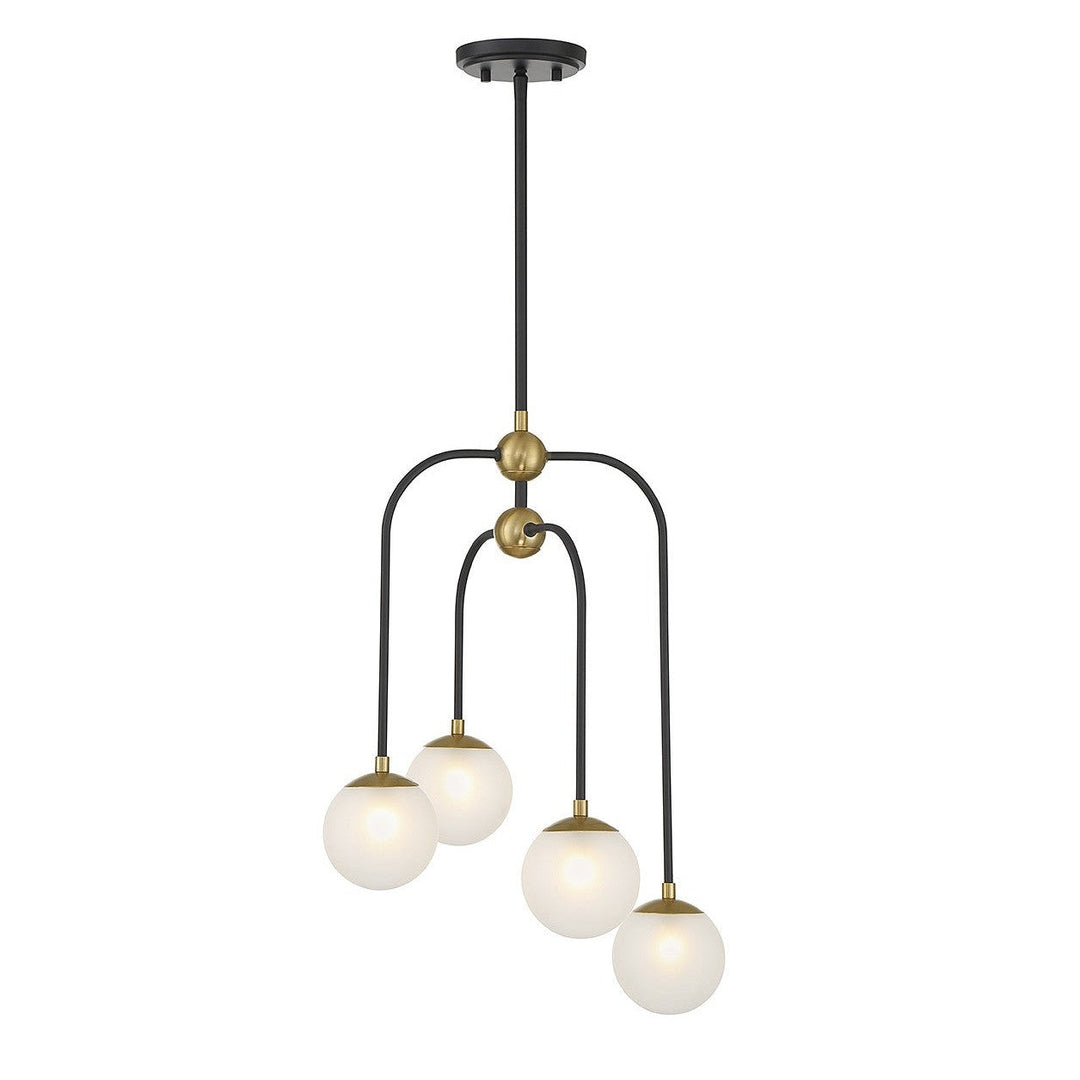 Savoy House Couplet 1-6697-4-143 Chandelier Light - Matte Black with Warm Brass