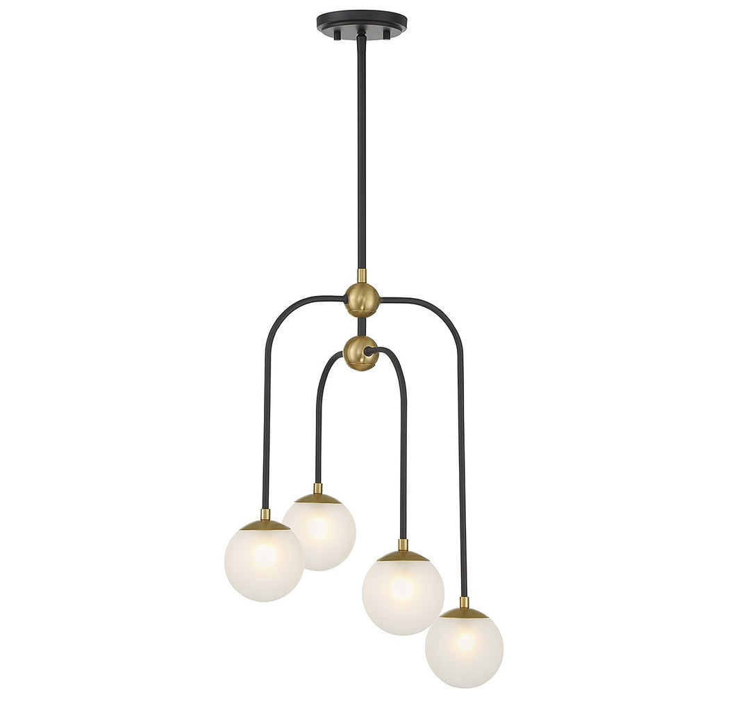 Savoy House Couplet 1-6697-4-143 Chandelier Light - Matte Black with Warm Brass