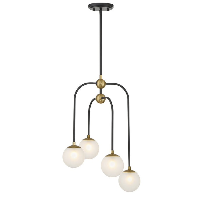Savoy House Couplet 1-6697-4-143 Chandelier Light - Matte Black with Warm Brass