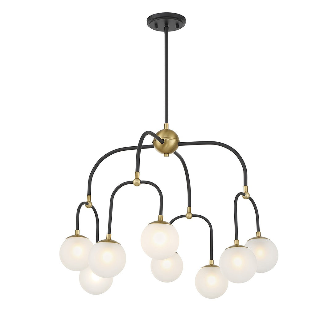 Savoy House Couplet 1-6698-8-143 Chandelier Light - Matte Black with Warm Brass