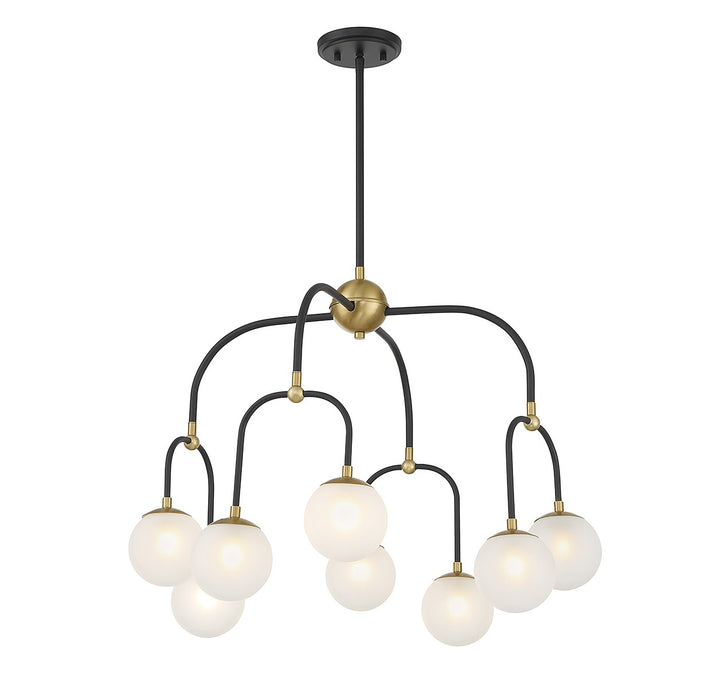 Savoy House Couplet 1-6698-8-143 Chandelier Light - Matte Black with Warm Brass