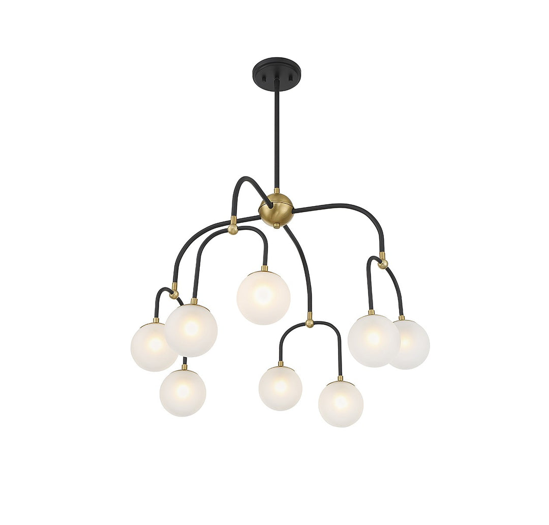 Savoy House Couplet 1-6698-8-143 Chandelier Light - Matte Black with Warm Brass