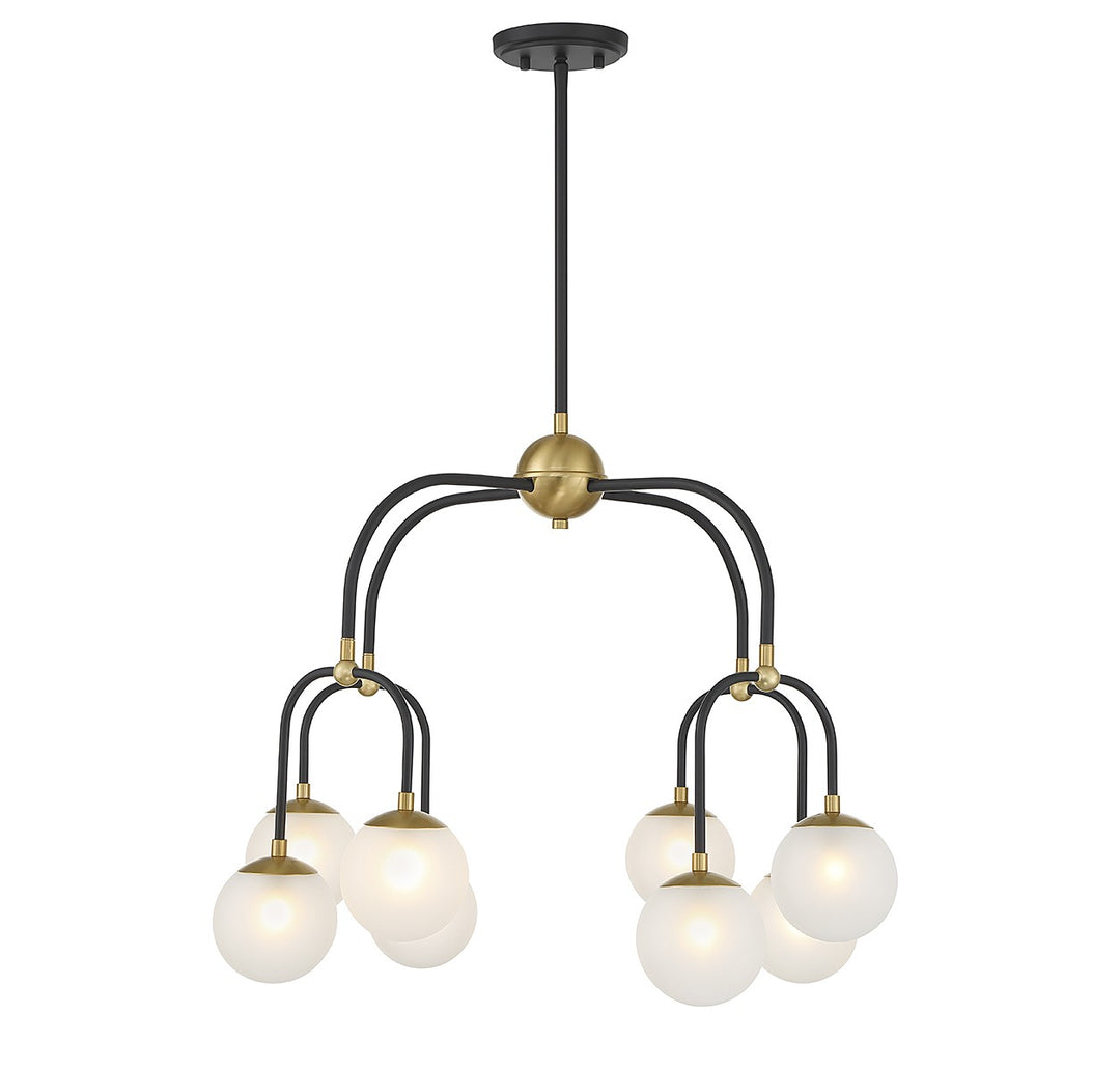 Savoy House Couplet 1-6698-8-143 Chandelier Light - Matte Black with Warm Brass