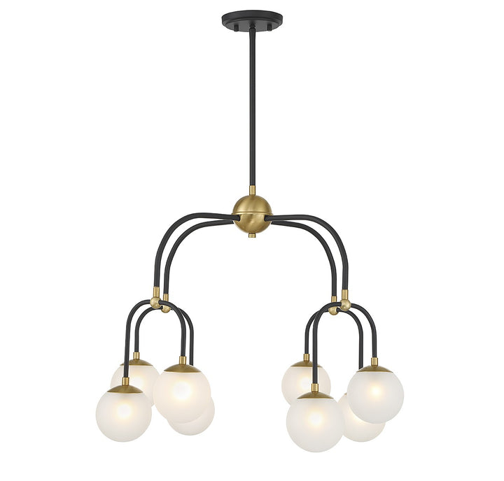Savoy House Couplet 1-6698-8-143 Chandelier Light - Matte Black with Warm Brass